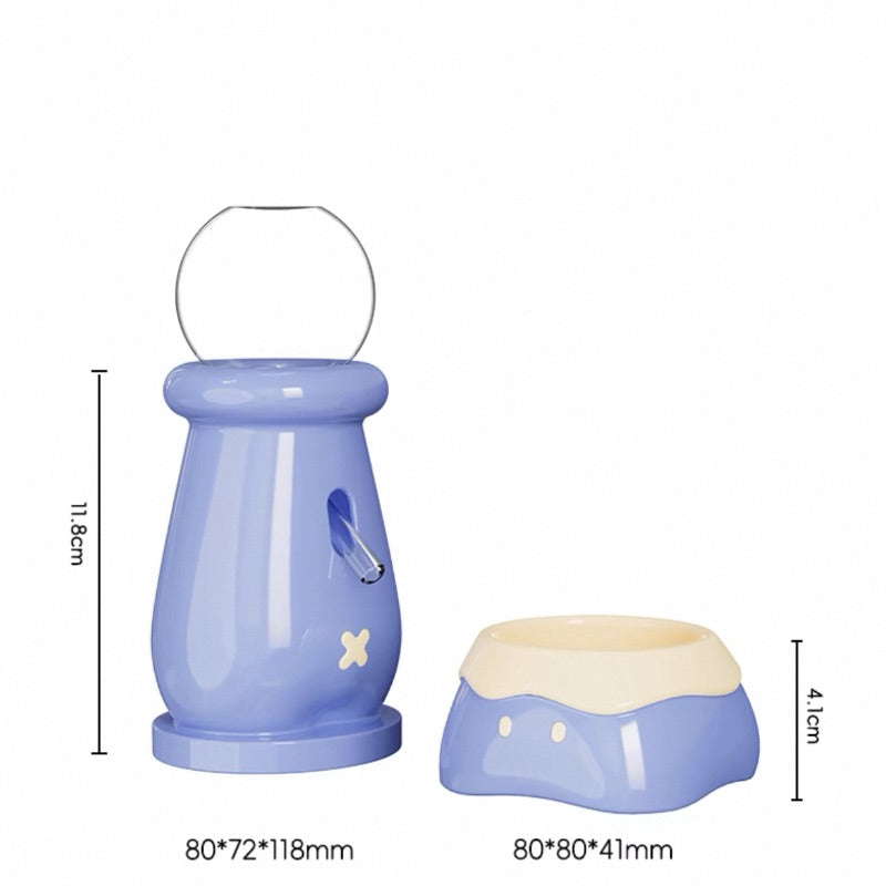 Ceramic Hamster Water Bottle & Food Bowl