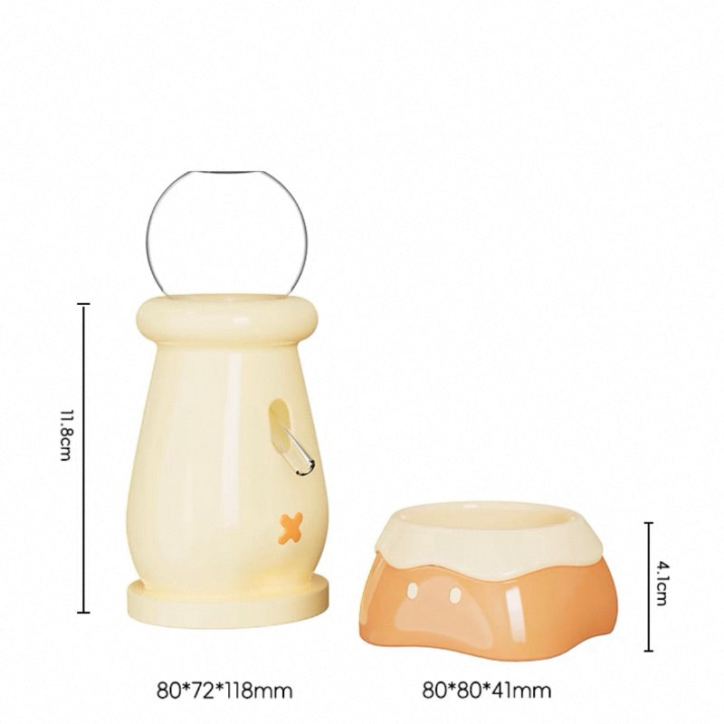 Ceramic Hamster Water Bottle & Food Bowl