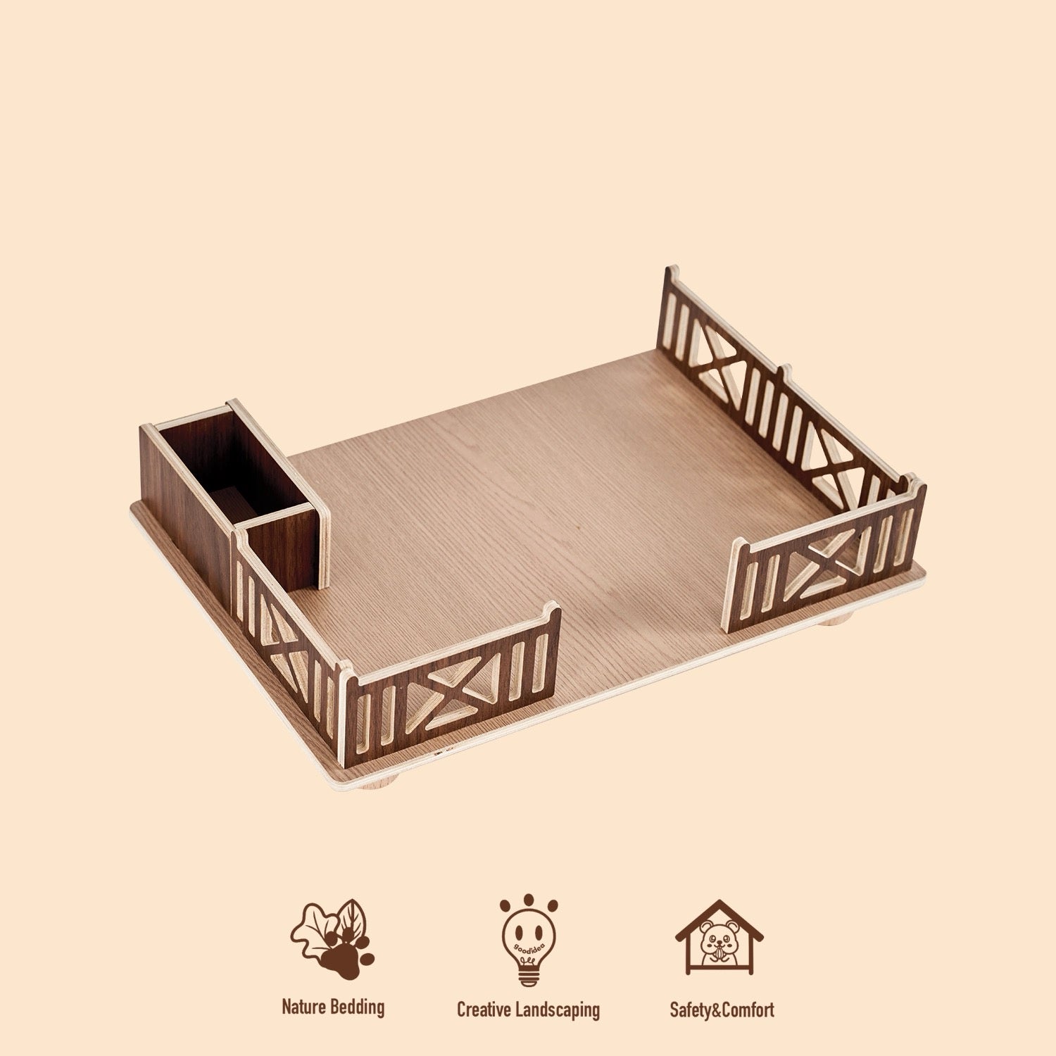 Rustic Series Wooden Hamster Hideout & Platform