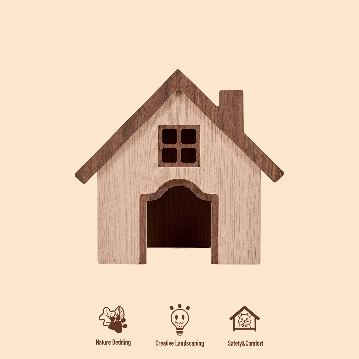 Rustic Series Wooden Hamster Hideout & Platform