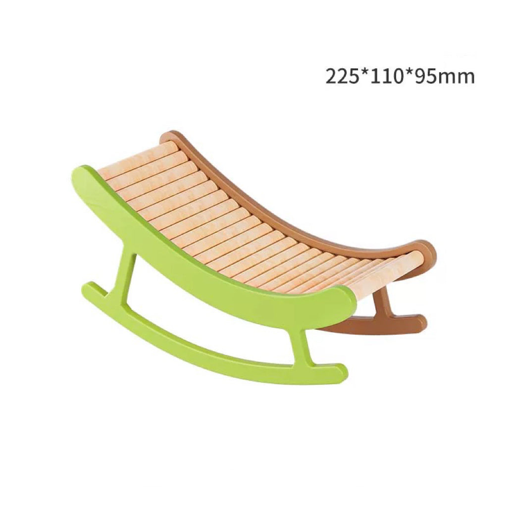 Wooden Hamster Rocking Chair & Bridge