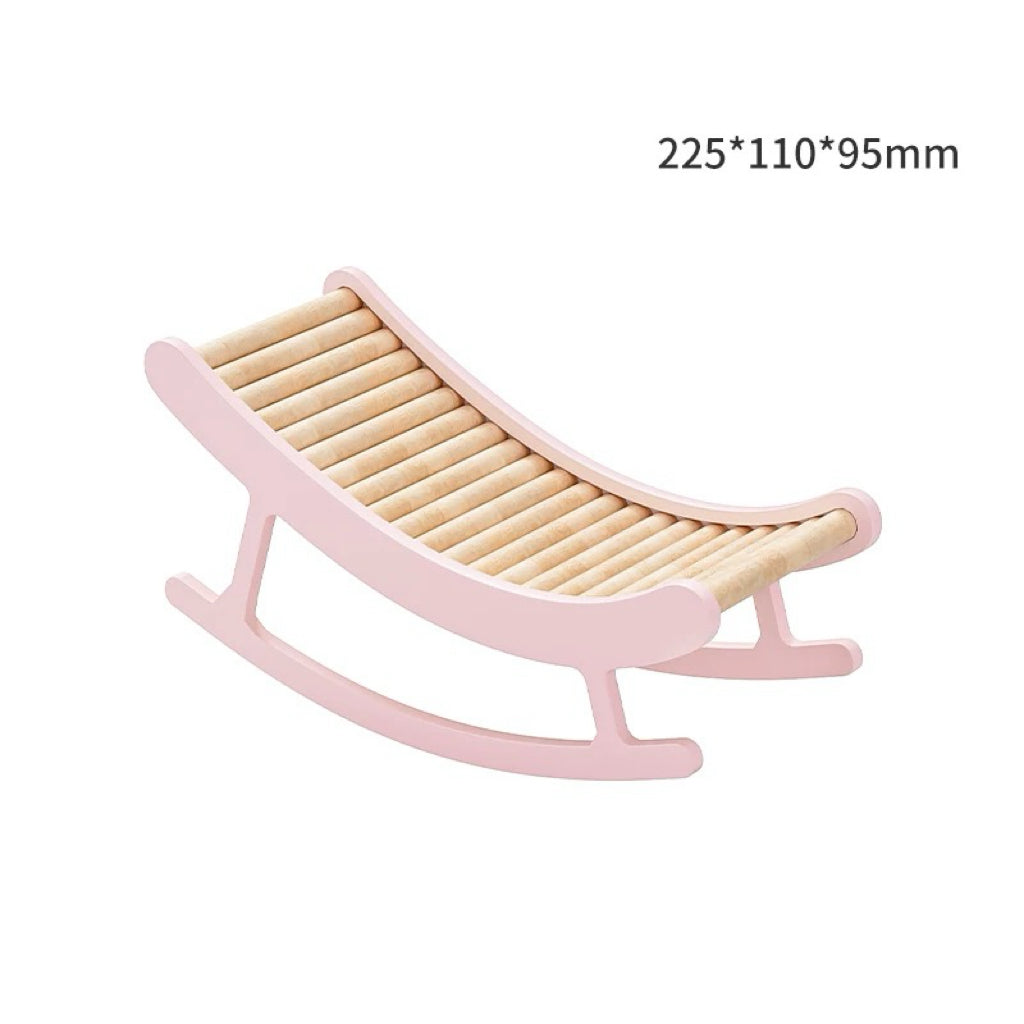 Wooden Hamster Rocking Chair & Bridge