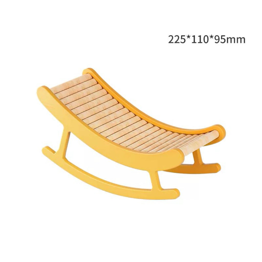 Wooden Hamster Rocking Chair & Bridge