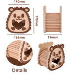 Hedgehog Series Wooden Hamster Hideout