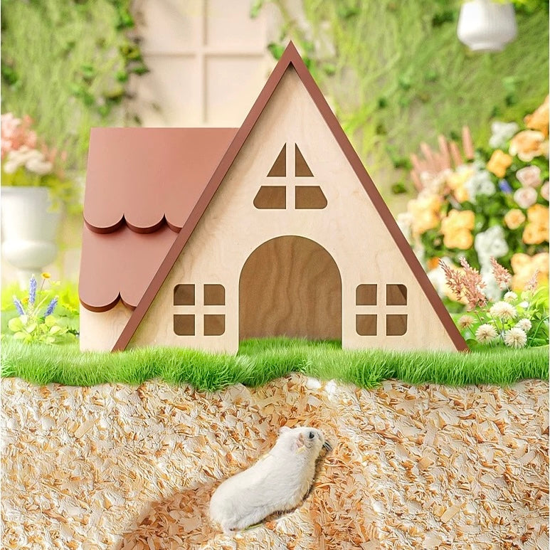 Rustic Cottage Series Wooden Hamster Hideout