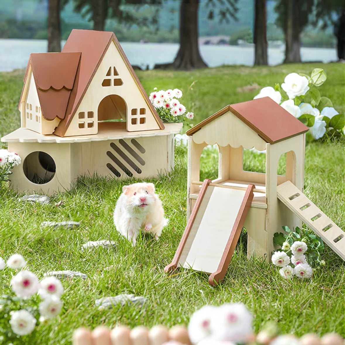 Rustic Cottage Series Wooden Hamster Hideout