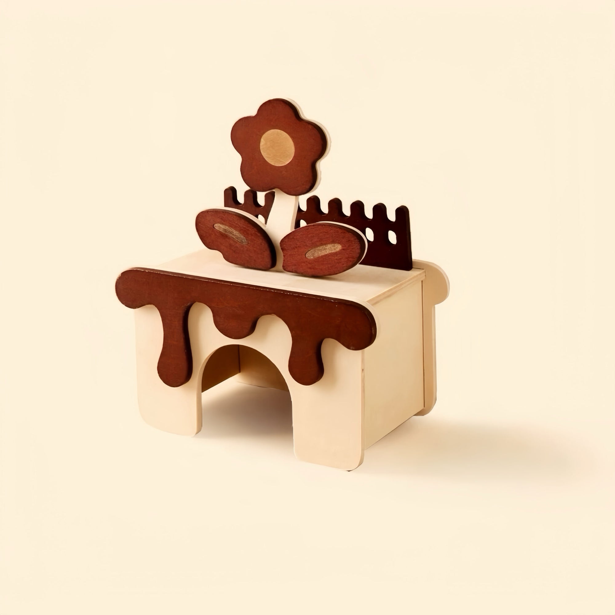 Natural wood large space hamster hideout