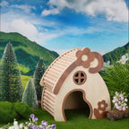 Flower Roof Wooden Hamster Hideout
