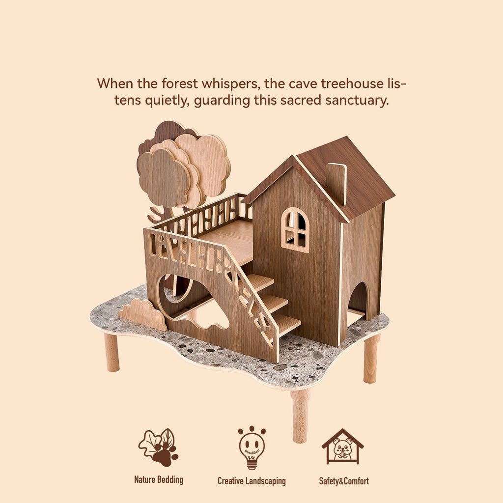 Forest Series Wooden Hamster Hideout & Climbing Platform