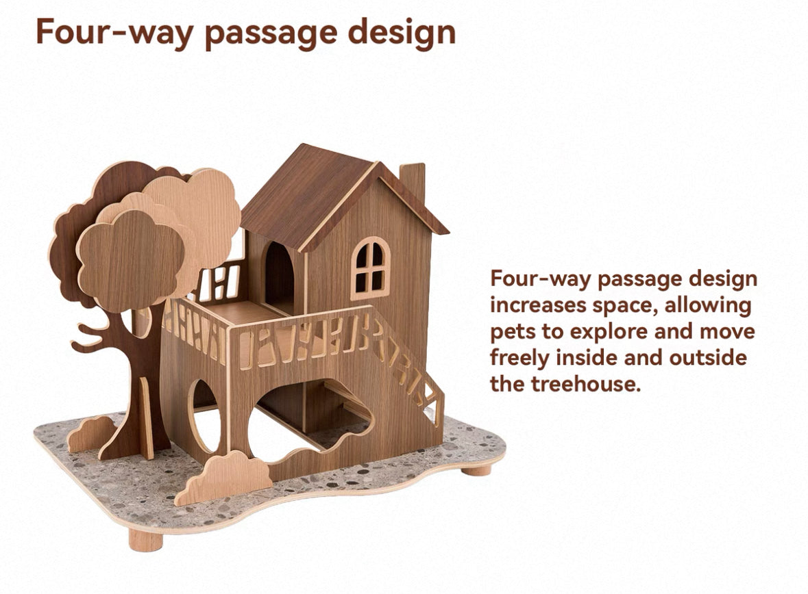 Forest Series Wooden Hamster Hideout & Climbing Platform