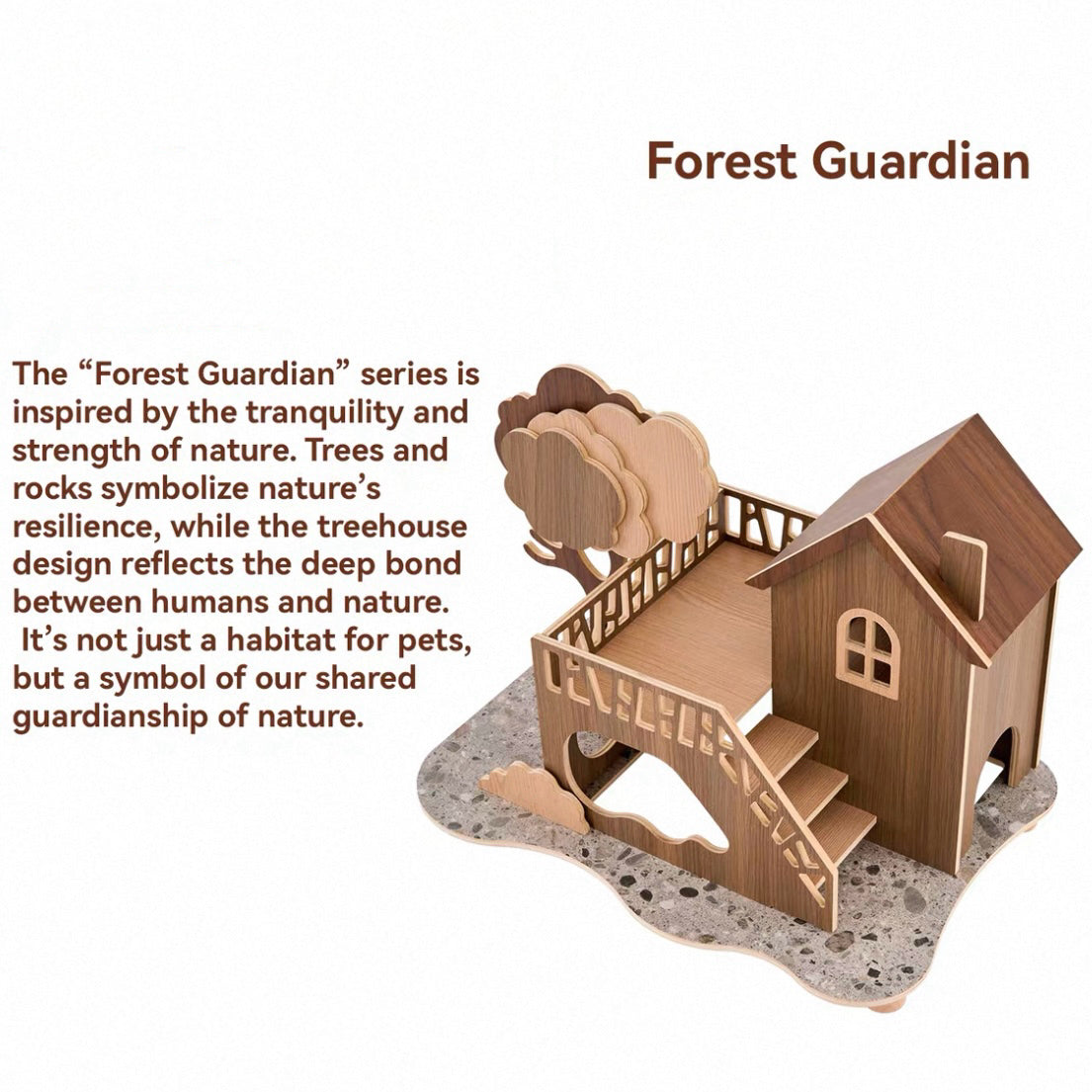 Forest Series Wooden Hamster Hideout & Climbing Platform