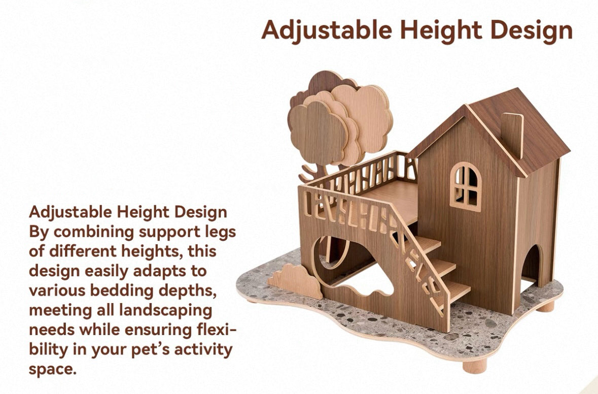 Forest Series Wooden Hamster Hideout & Climbing Platform