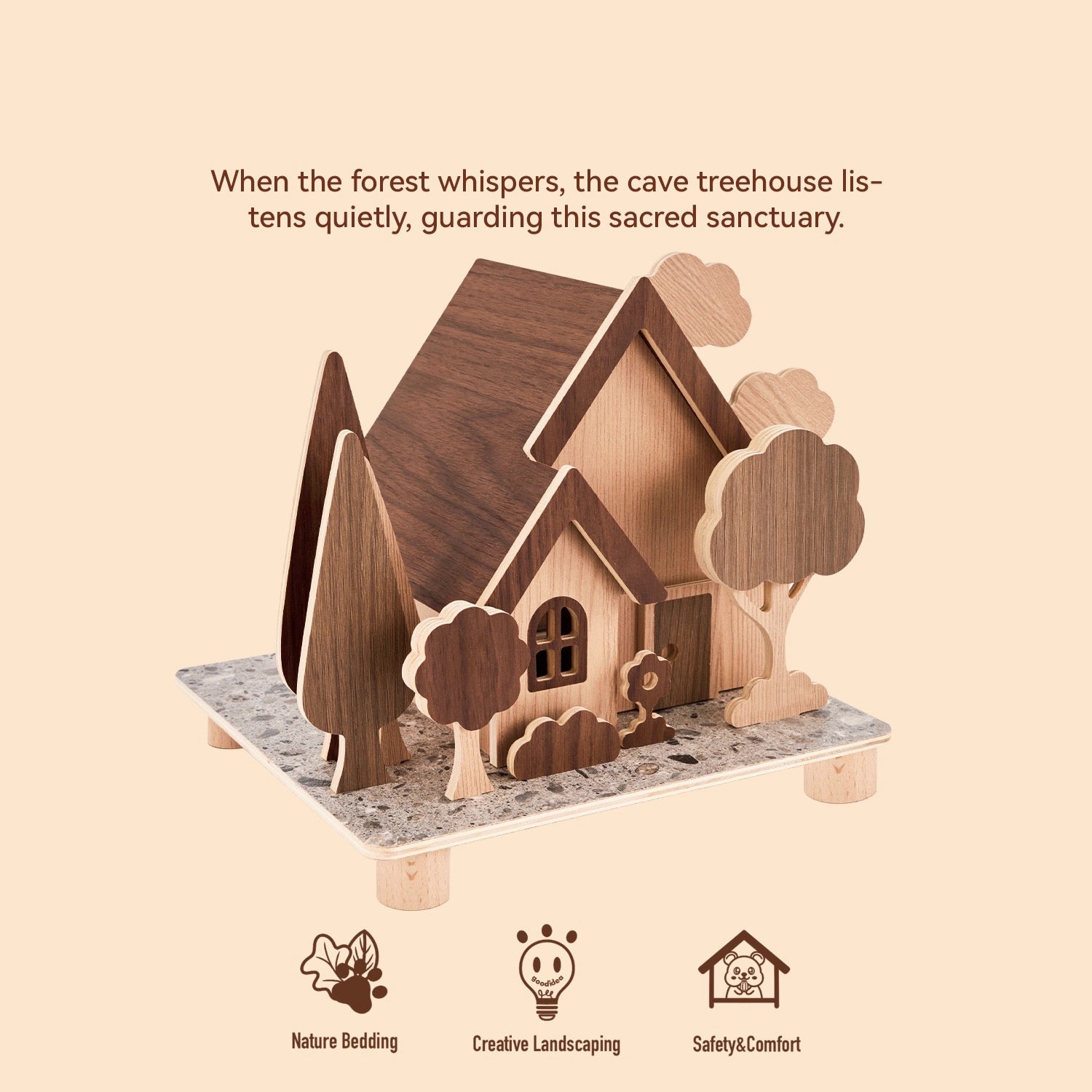 Cabin Series Wooden Hamster Hideout & Climbing Platform
