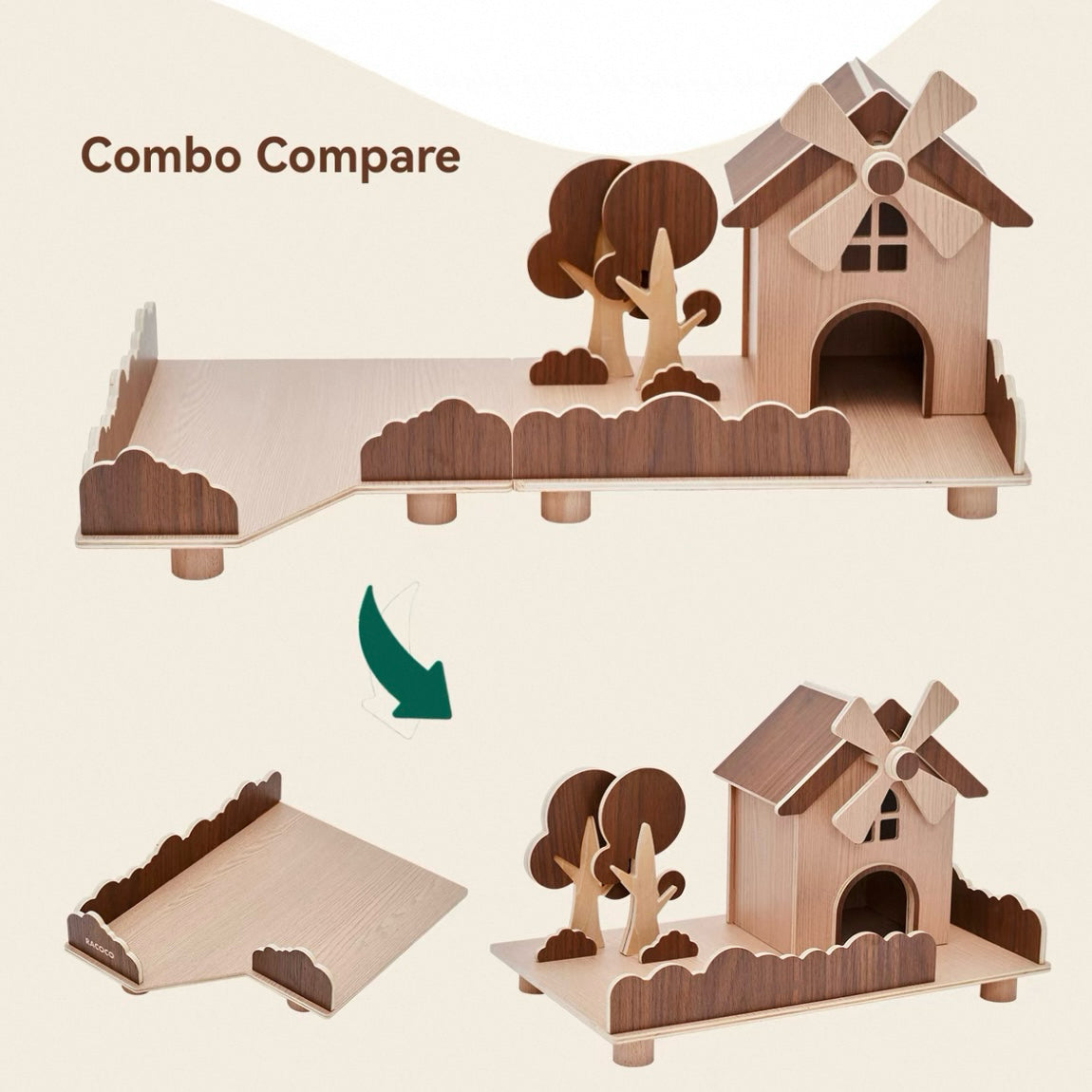 Windmill Series Wooden Hamster Hideout & Platform