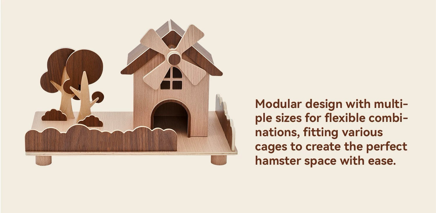 Windmill Series Wooden Hamster Hideout & Platform