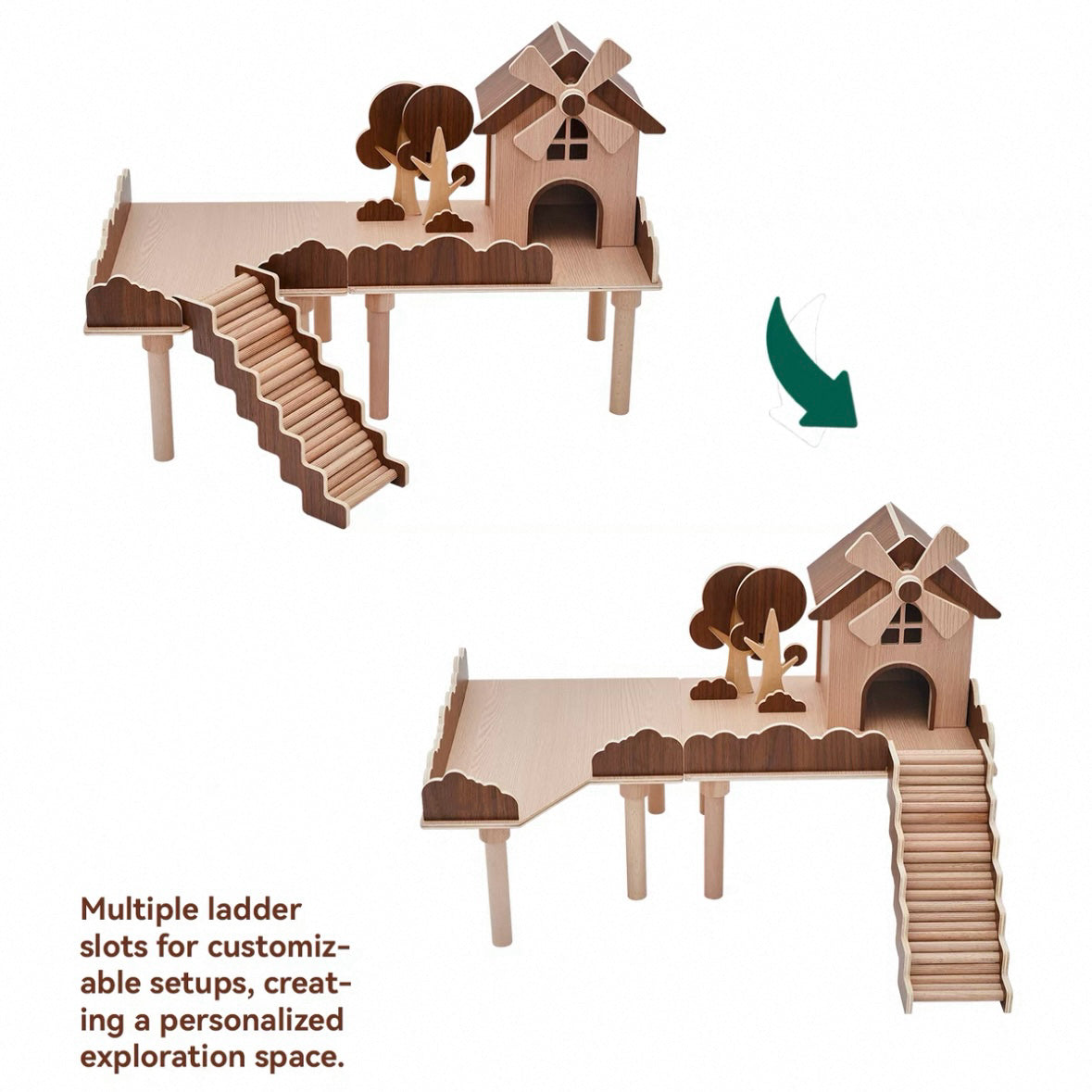 Windmill Series Wooden Hamster Hideout & Platform