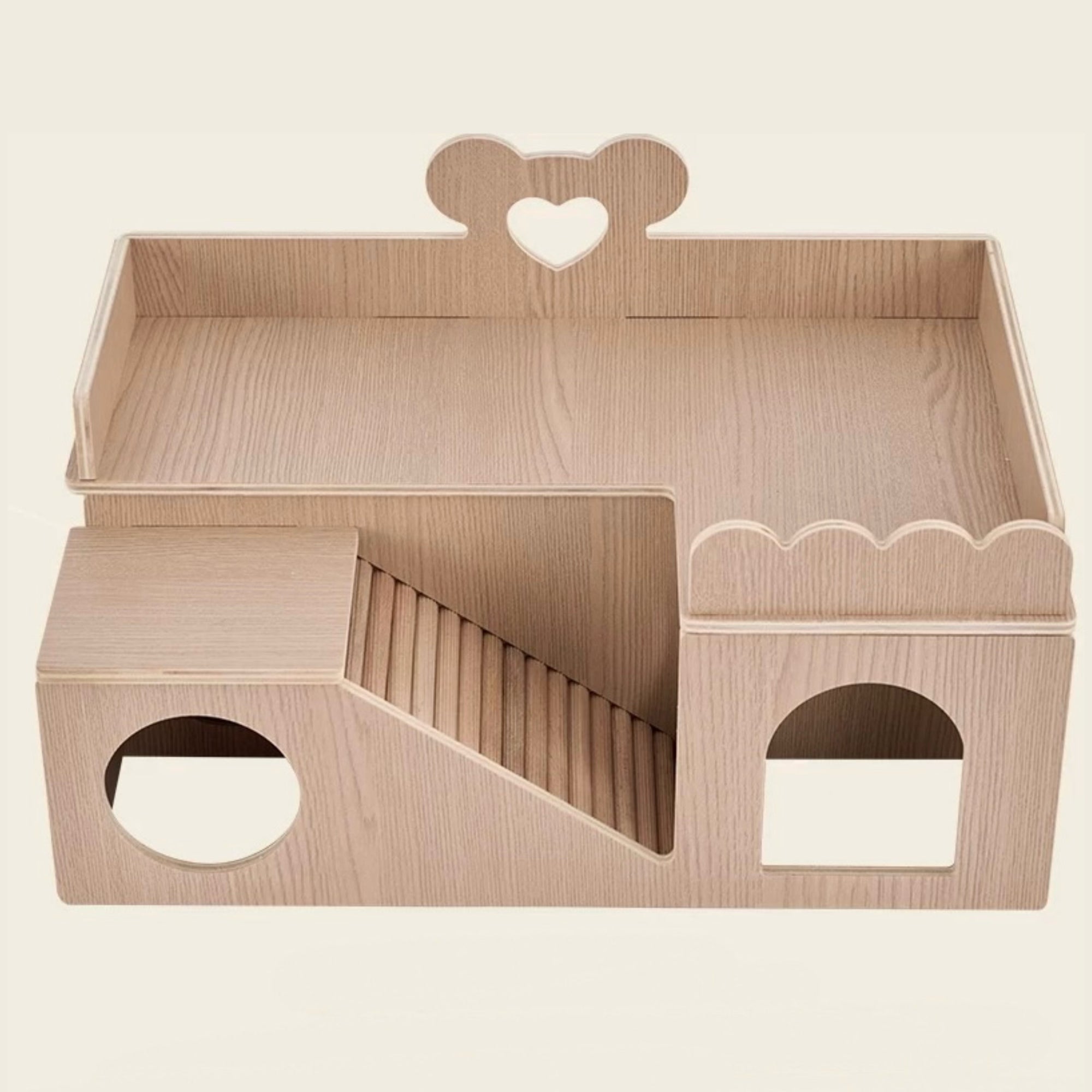 4-Room Wooden Hamster Tunnel & Platform