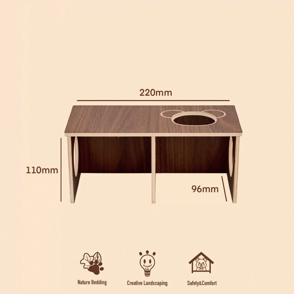 2-Room Wooden Hamster Tunnel