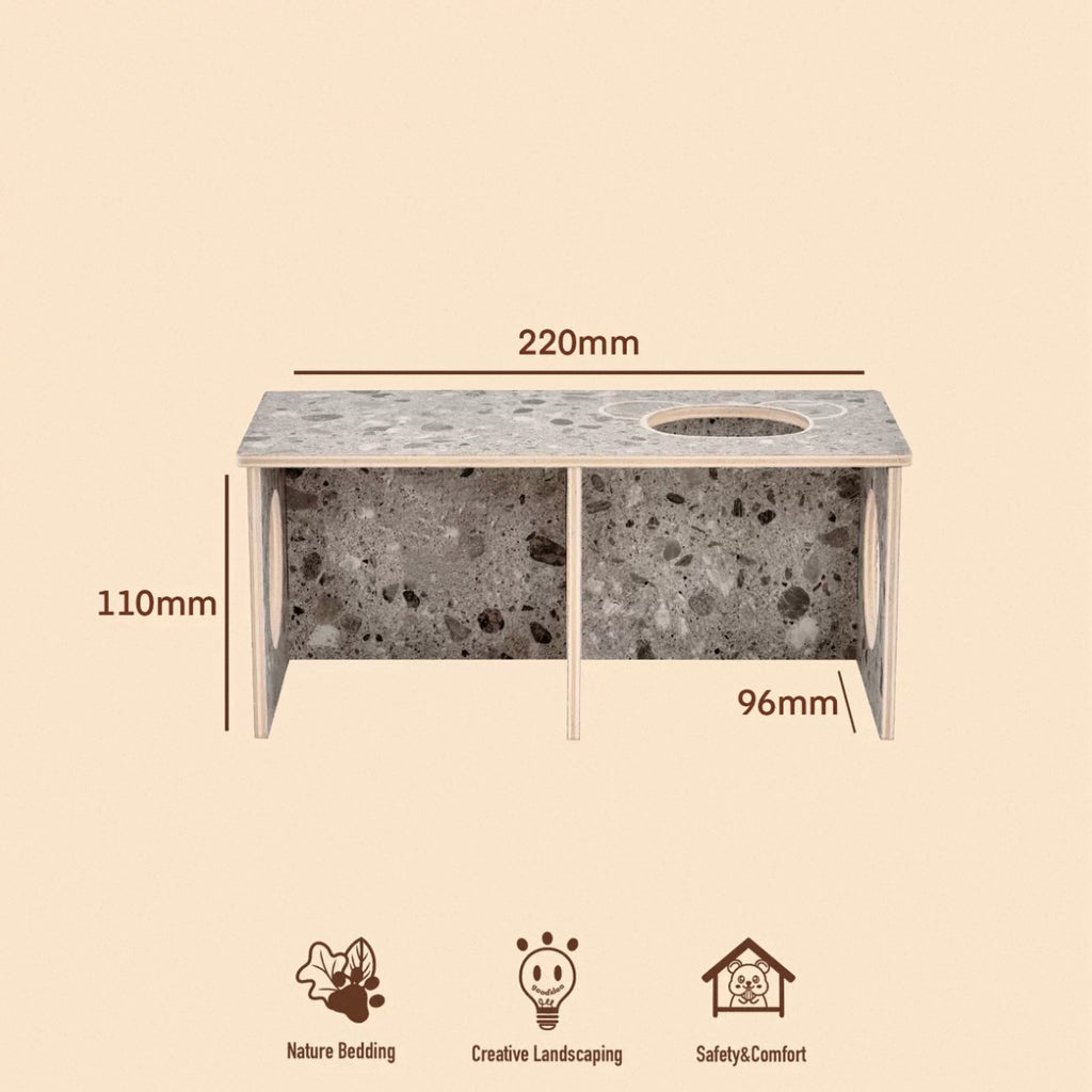 2-Room Wooden Hamster Tunnel