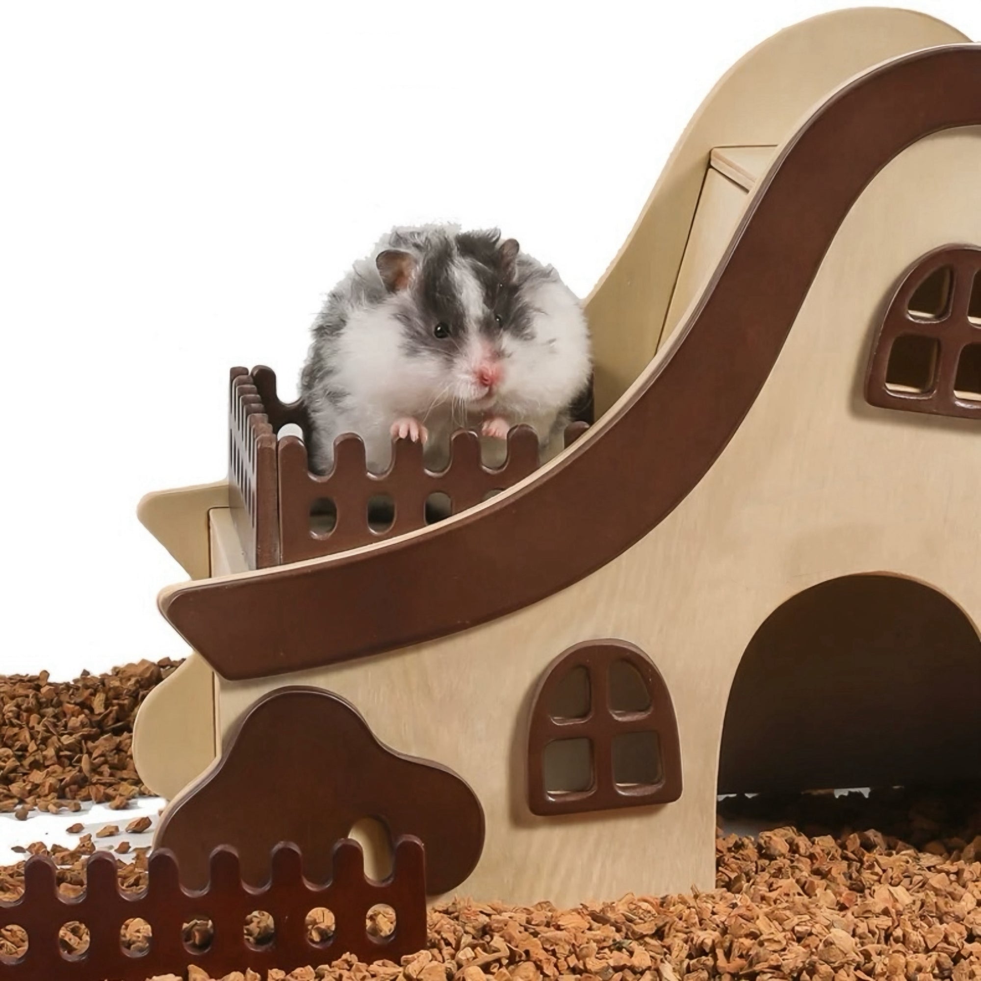Slanted Roof Series Wooden Hamster Hideout