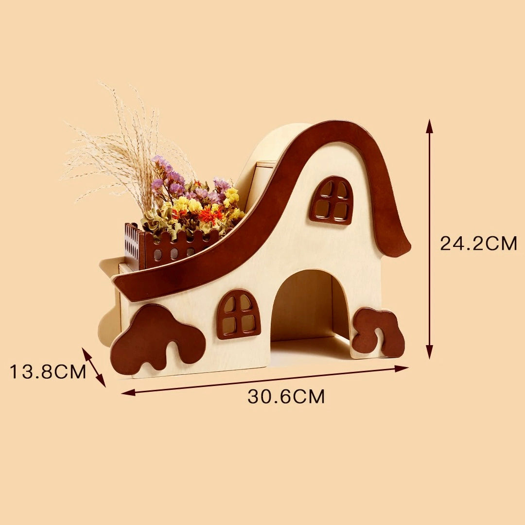 Slanted Roof Series Wooden Hamster Hideout