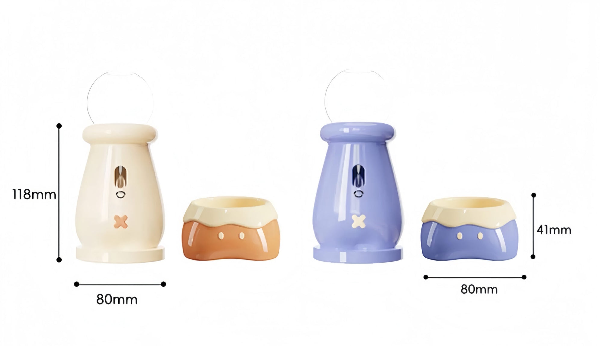 Ceramic Hamster Water Bottle & Food Bowl