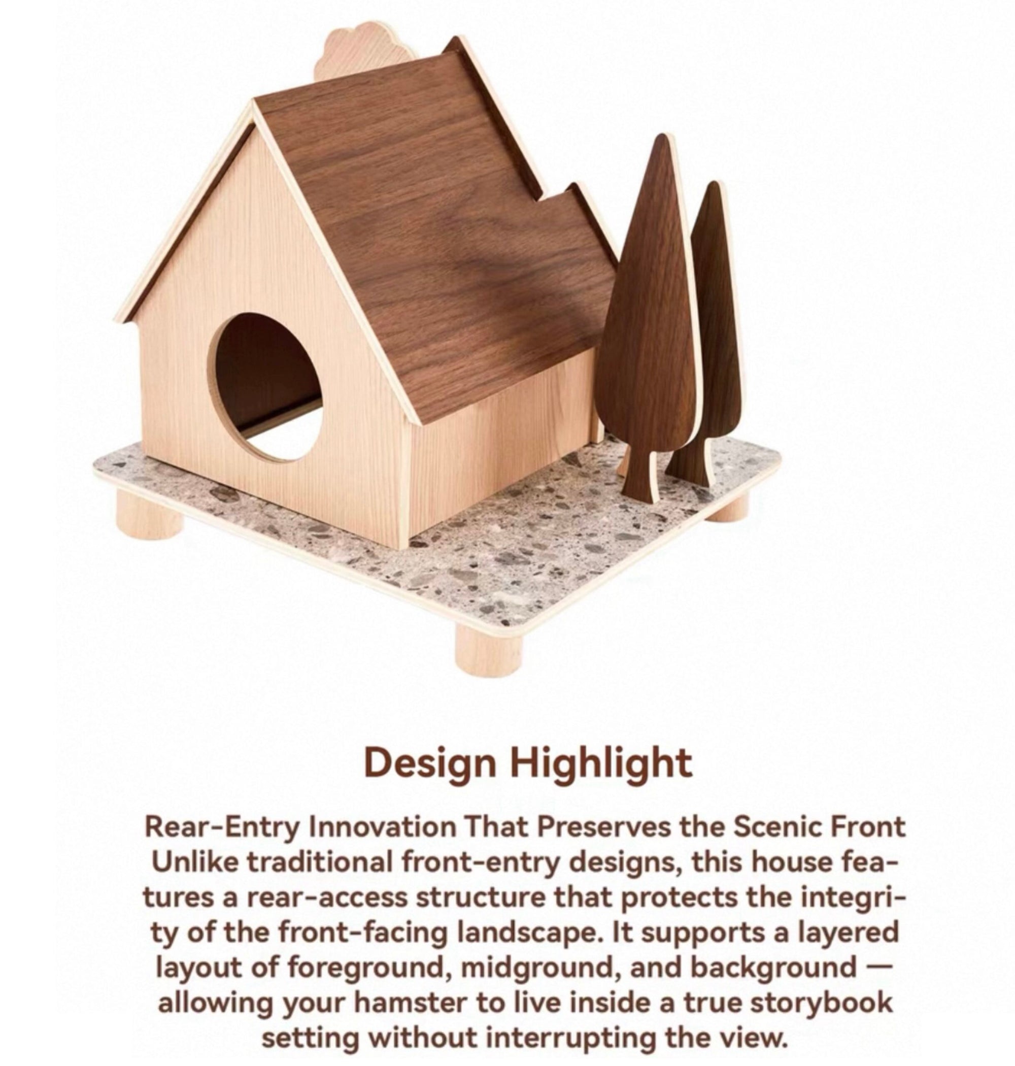 Cabin Series Wooden Hamster Hideout & Climbing Platform