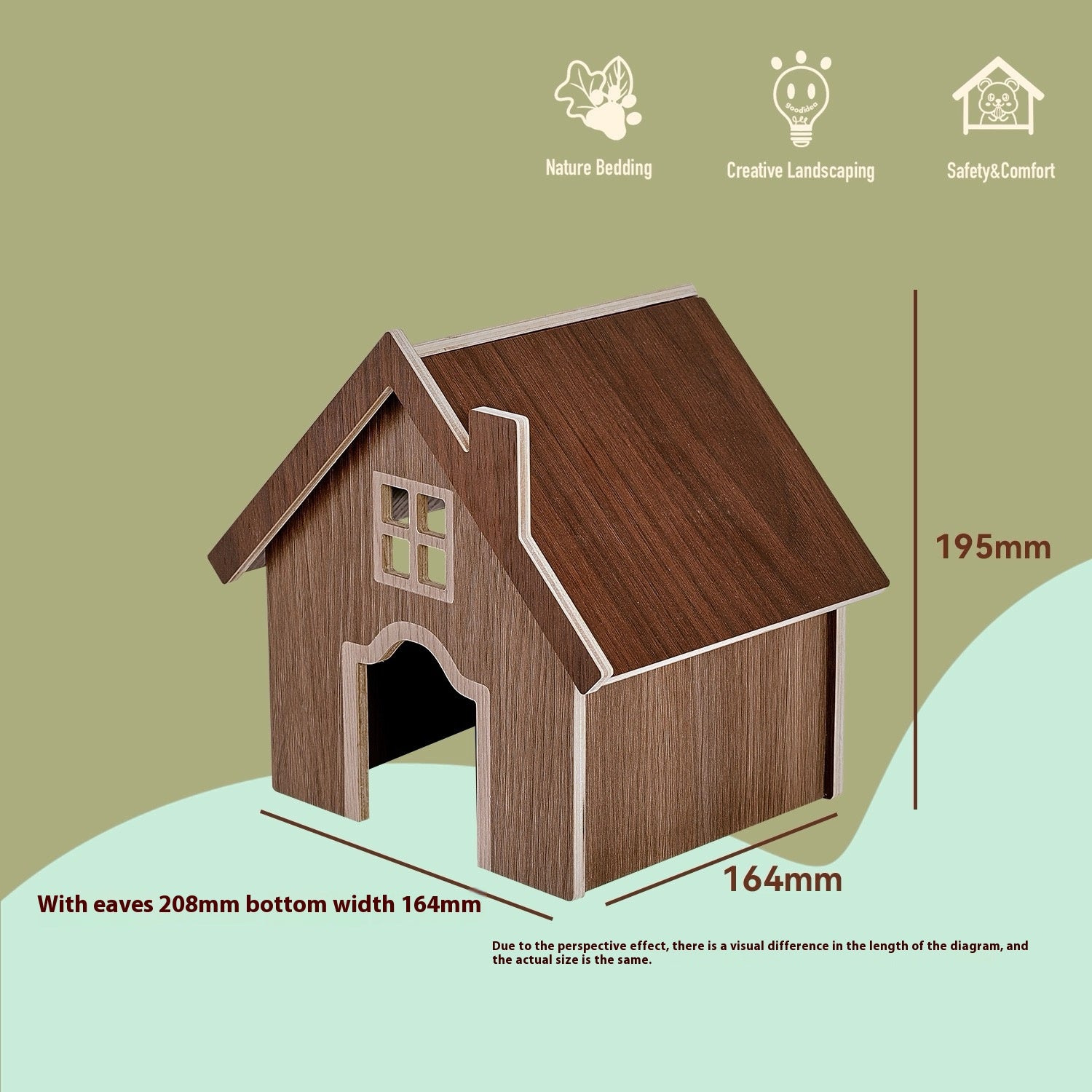 Rustic Series Wooden Hamster Hideout & Platform
