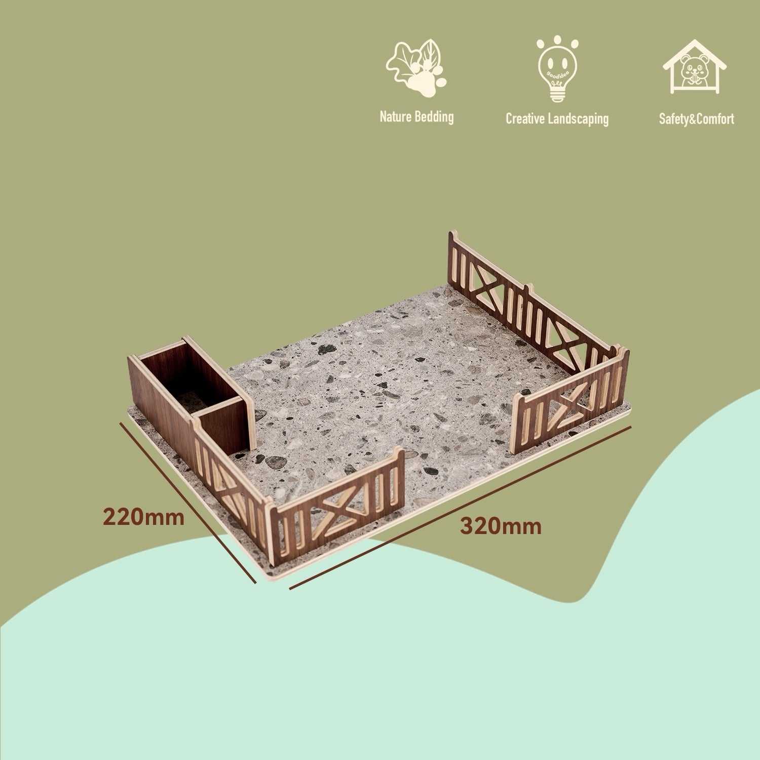 Rustic Series Wooden Hamster Hideout & Platform