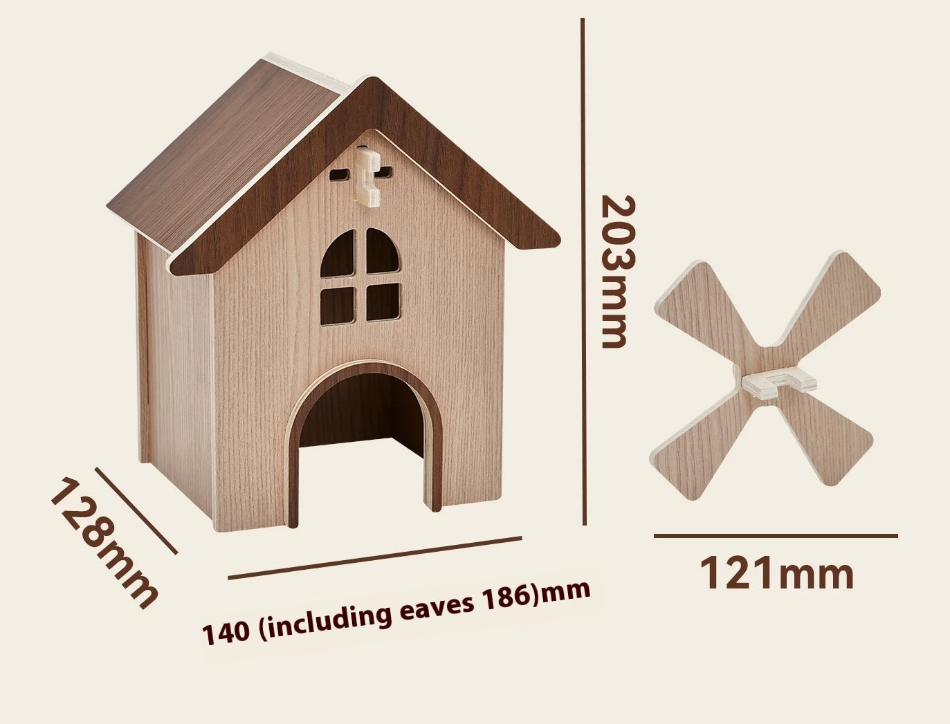 Windmill Series Wooden Hamster Hideout & Platform