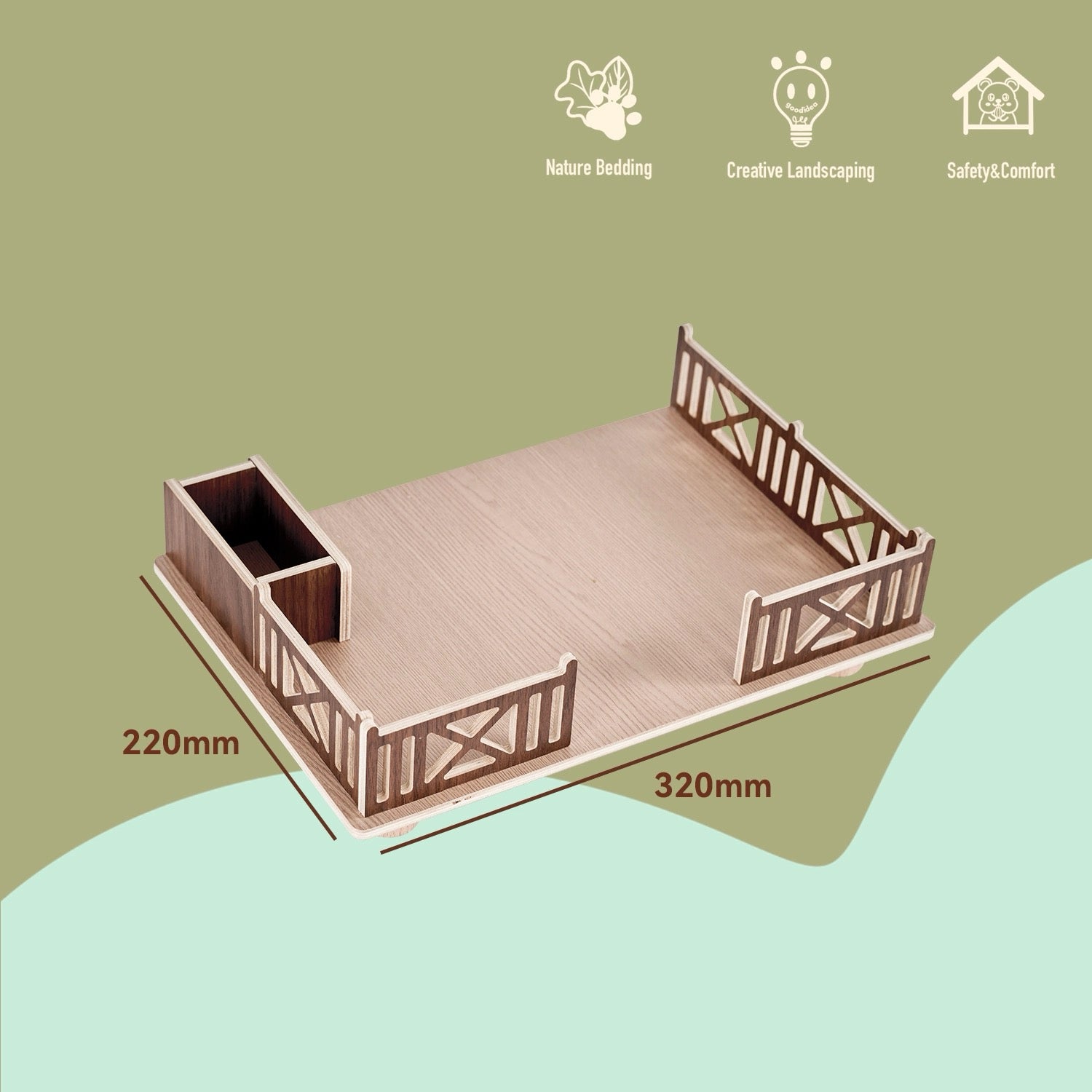 Rustic Series Wooden Hamster Hideout & Platform