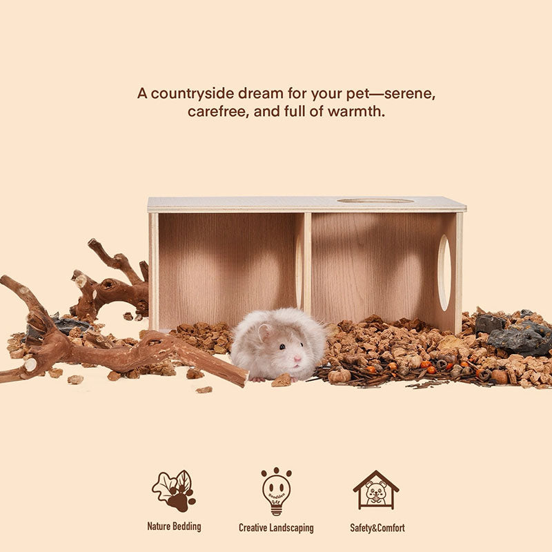 Natural wood large space hamster tunnel