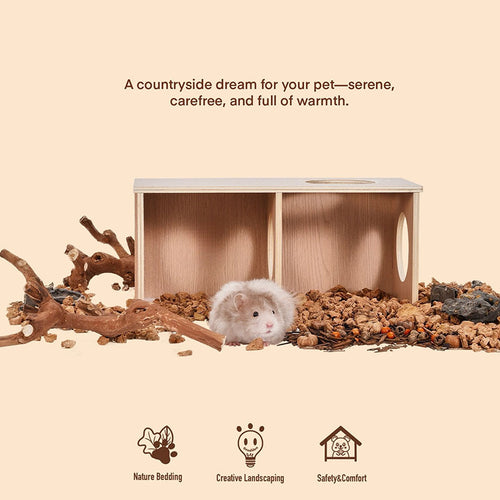 Natural wood large space hamster tunnel