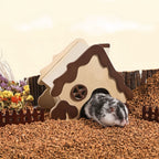 Natural wood large space hamster hideout
