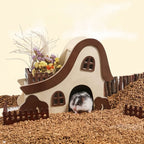 Natural wood large space hamster hideout