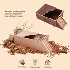 Natural wood large capacity hamster sand pool