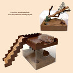 Natural wood large capacity hamster sand pool